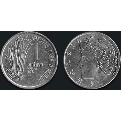Brazil 1 Cruzeiro 1975100% Real Unc Genuine Original Coins Collection Coin