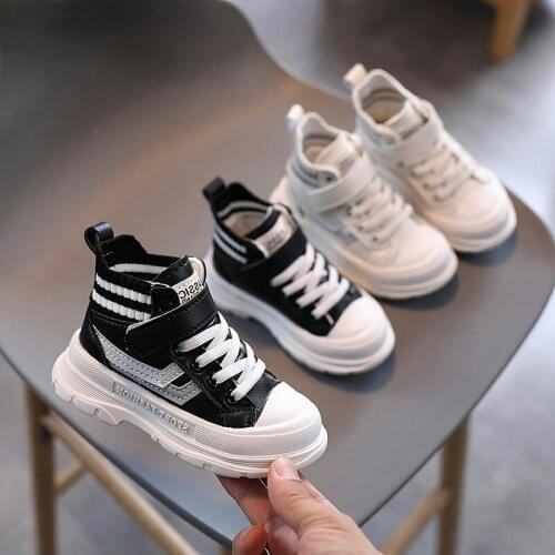 Kids Shoes Classic Stripes Sneakers Baby Boys Girls Running High Top Shoes Handsome Boys Childrens Shoes Sports Shoes E08084