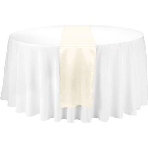 20Pcs Ivory 12" x 108" Elegant Satin Table Runners Table Cloth for Wedding Party Banquet Decoration Free Shipping