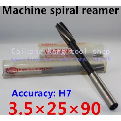 Head:3.5mm New High performance Spiral High cobalt Machine Reamer 3.5*25*90mm Accuracy: H7