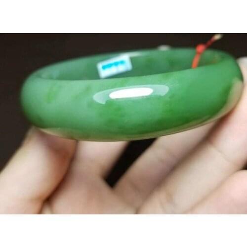 H37#Russian material and Tian Yu ice bottom apple green jasper bracelet