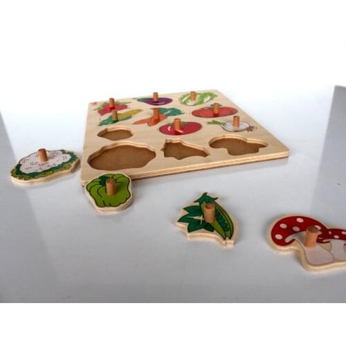 Puzzle Vegetables Toy Parts for Baby Jigsaw Educational Wooden Mind Game Toddler Early Learning Kit Children Montesorri Blocks