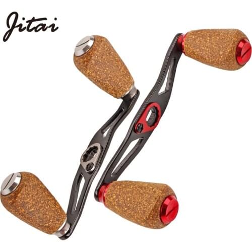 JITAI Aluminum Alloy Fishing Reel Handle for Abu/DAIWA Fishing Reel Wooden Knobs Hole Size 8*5/7*4mm Rocker Accessories DIY Tool