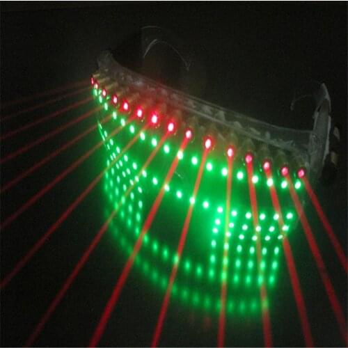 T825 Red laser light dj glasses party singer stage wears props bar models performance led costumes luminous glowing dress disco