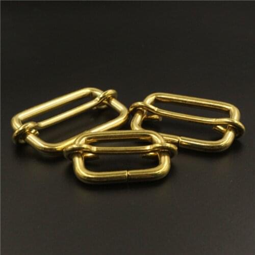 Brass Tri-glides Bar Buckle Slider Sliding Center Bar Strap Adjuster Buckle for Leather Craft Bag Shoulder Belt Strap Webbing