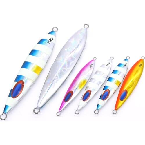 CASTFUN 4pcs/lot 40g 60g 80g Metal jig Slow Jigging Lure Fishing Jigs Glow Fishing Jigging Lure Slow jig Artificial Baits