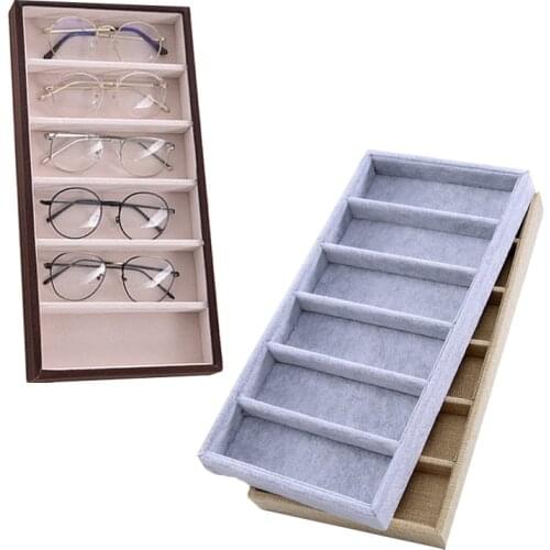 Wholesale Fashion Glasses Cases 6 Grids Sunglasses Display Box Sunglasses Display Glasses Display Props Jewelry Organizer Tray