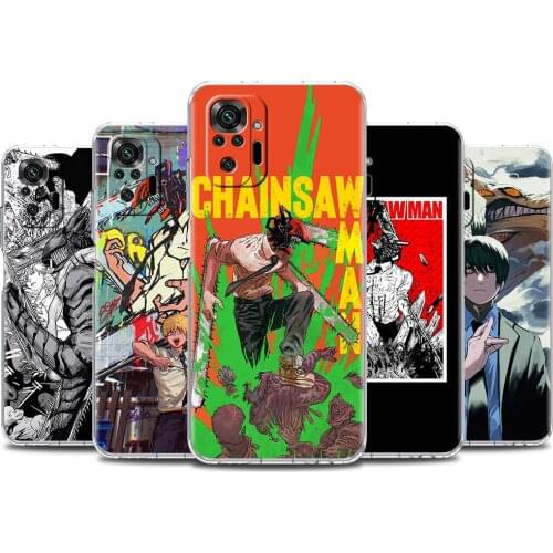 Soft Clear Case For Xiaomi Redmi Note 10 9 8 Pro 9S 10S 8T 9A 9C K40 7 9T 8A Shockproof Silicone Phone Cover Chainsaw Man Fundas