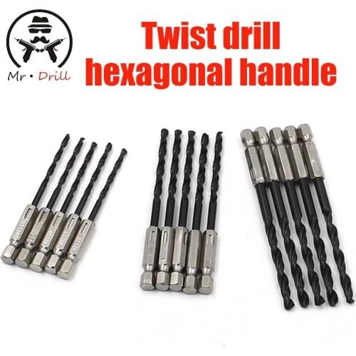 HSS 15Pcs Black Twisted Drill Bit Set Saw Set Steel Nitride 1/4 Hex Shank 3mm 4mm 5mm Black Drill Woodworker Diy Tools