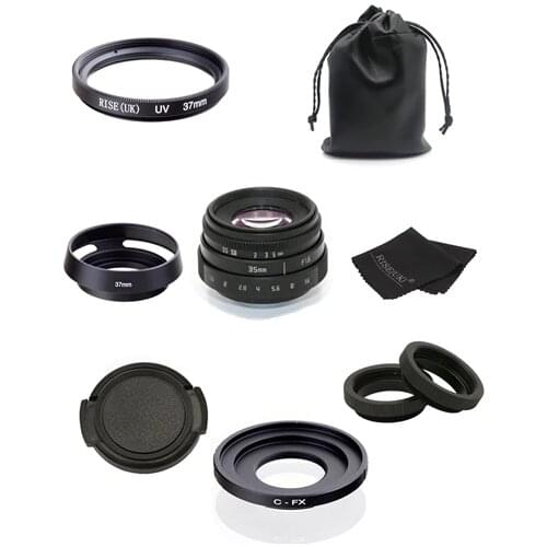 Fujian 35mm f1.6 C mount camera CCTV Lens II +C mount adapter ring+Macro for Fuji Fujifilm X-Pro1 (C-FX)