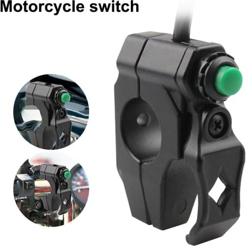 22mm Motorcycle Handlebar Switch Handlebar Light Switch Aluminum Alloy ON/OFF Push Button Waterproof Headlight Fog Light Switch