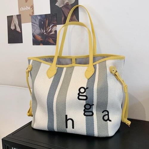 Casual Ladies Large Capacity Canvas Shoulder Bag 2021 Summer New Style Female Bag Fashion Student Commuter One-shoulder Tote Bag