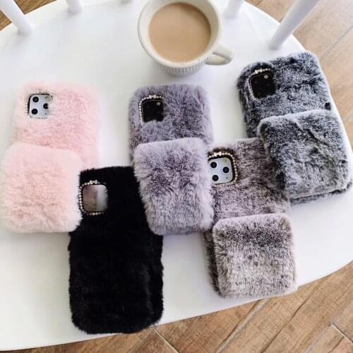 Luxury Soft Fluffy Plush Phone Case for Huawei P40 Lite P20 P30 Pro Nova 5i 4 3i 5 6 6se 7i 7 7se Y5P Y6P Y7P Wristband Cover