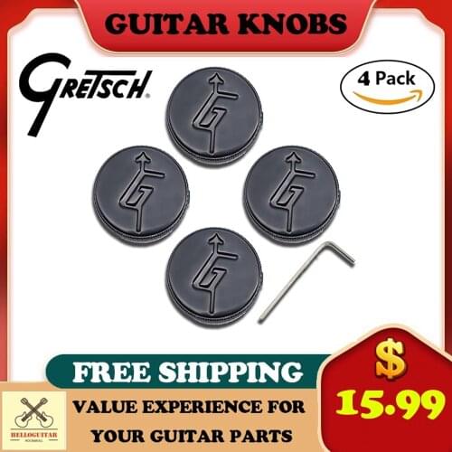 4Pcs Gretsch Electric Guitar Knobs Metal Hollow Body Guitar Control Knob Volume Tone Knobs With Arrow “G” Logo
