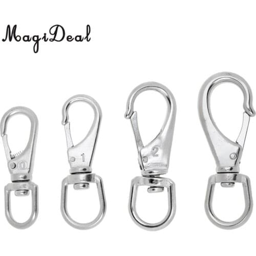 304 Stainless Steel Marine Boat Swivel Eye Quick Spring Snap Hook for Marine Equestrian Outdoor Sports Parts 65/85/95/115mm