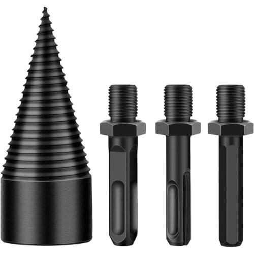 Hexagonal Wood Splitting Impact Drill Bit High Hardness Firewood Log Splitter Removable Heavy Duty Drill Screw Cone Driver for