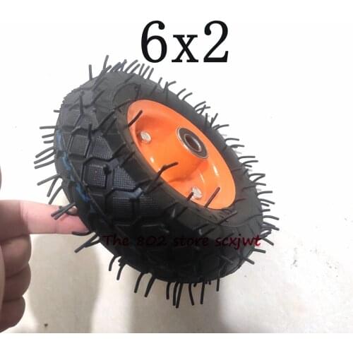 6x2 Tyre with Rim 6 Inch Pneumatic Wheel Tire Pump Trolley Cart Wheel Roller Caster Wheel Caster
