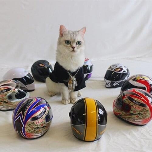 Pets Cat Hat Helmet Car Decoration Boutique Small Helmet Car Accessories Toy Helmet Racing Collection Boyfriend Handsome Gift