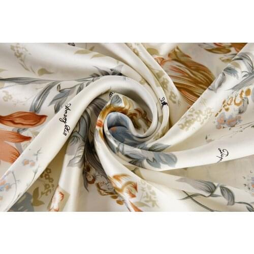 100% Pure Mulberry Silk Fabric 16 MM Printed Pattern Width 114cm Mulberry Silk