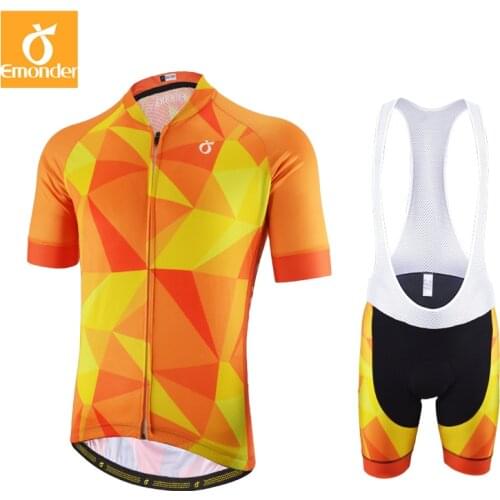 2021 Racing Team Cycling Jersey Set Summer Bike Jersey Kit Quick Dry Breathable MTB Bicycle Cycling Bib Sets Yellow