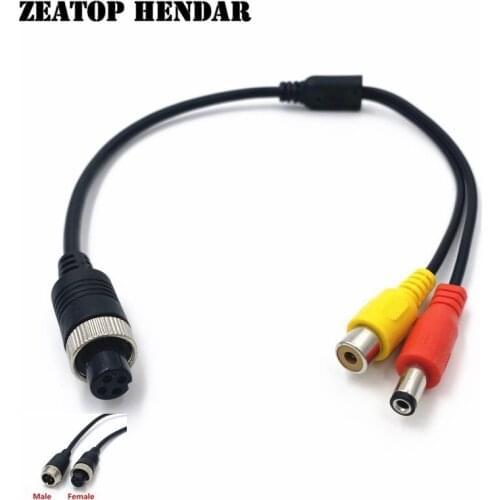 5Pcs M12 4Pin Aviation Head Male / Female to RCA Female + DC Male Extension Cable Adapter Converter for CCTV Camera Security DVR