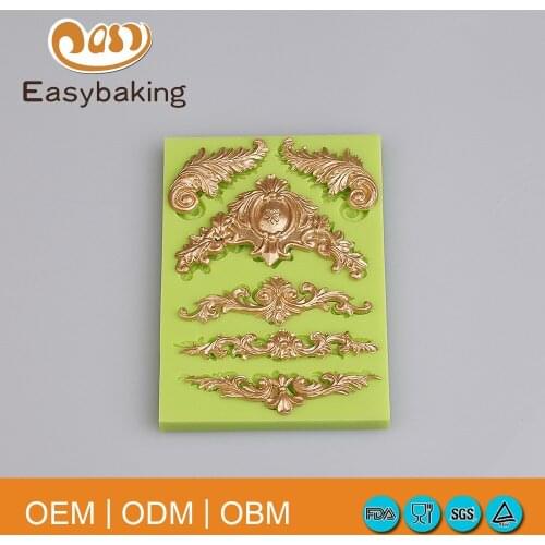 More style baroque mold flower candle silicone 3d molds and fondant cutter kitchen accessories