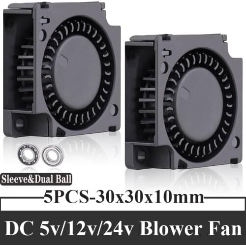 5PCS Gdstime 3cm 3D Printer Cooler Fan Dual Ball Bearing 30x30x10mm DC 5V/12V/24V 30mm 3010 Turbo Blower Cooling Fan