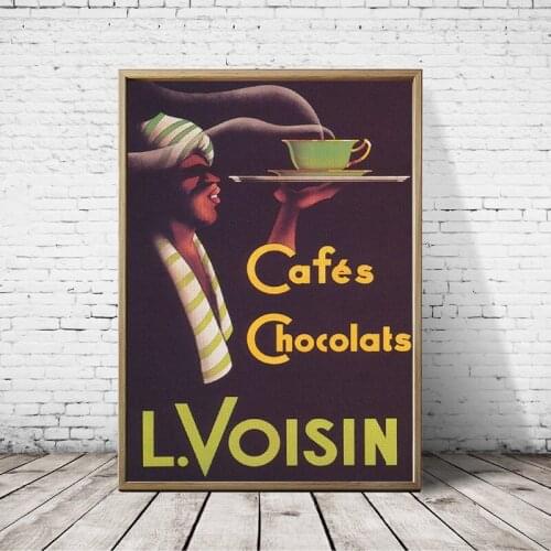 Cafes Chocolats Vintage Poster Print Coffee Advertisement Wall Art Canvas Painting Picture For Coffee Shop Decoration