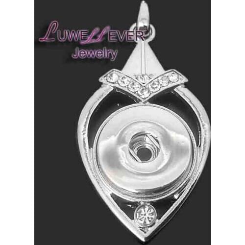 High quality Rhinestones Leaves 068 Womens Vintage 18mm snap button bohemian necklaces & pendants DIY Jewelry for women men