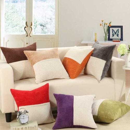 1pcs Corduroy Pillow Cover home Decorative pillow case custom Patchwork Room