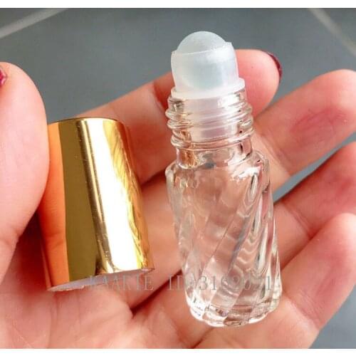 10/30/50pcs 5ml Clear Glass Roll On Bottle Sample Test Essential Oil Vials With Roller Glass Ball Portable Travel Perfume Bottle