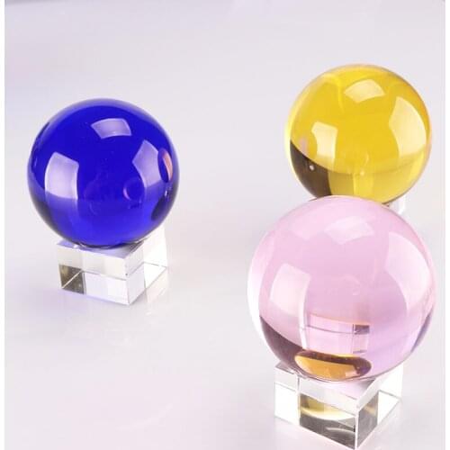 10Color 40MM K9 Quartz Crystal Ball Natural Amber Stones Feng Shui Glass Colourful Ball Sphere Home Decor Good Luck Magic Gifts