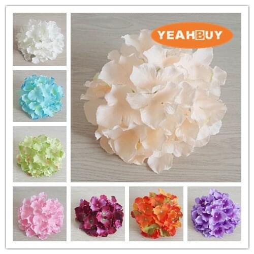 100pcs 20CM 20Colors Large Artificial Hydrangea Decorative Silk Flower Head Wedding Wall Arch DIY Home Decoration accessories