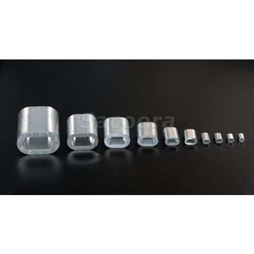 100pcs Aluminum Cable Crimp Sleeve Cable Ferrule Stop for Snare Wire Rope Clip Swage Trap Barrel Fitting