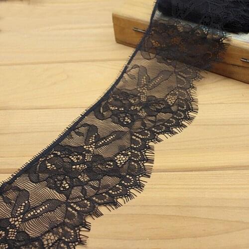 3Yards/pcs 9cm wide black white embroidery eyelash lace diy skirt wedding decoration clothing accessories AC551