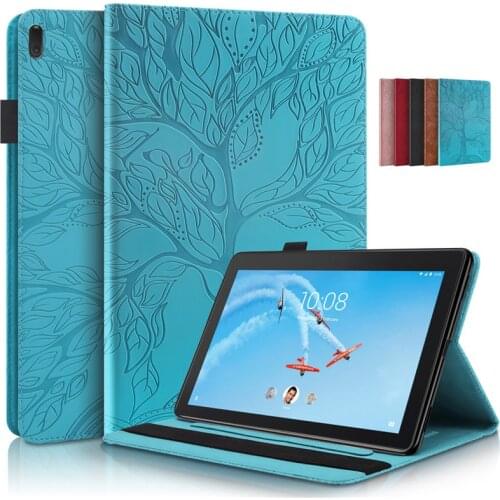 3D Tree Embossed for Lenovo Tab E10 E 10 TB X104F X104L Case PU Leather Flip Stand Tablet Case for Lenovo Tab E10 10.1 inch Kids