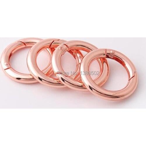 5pcs/lot 28mm O ring rose gold color adjustable spring buckles for backpack leather craft