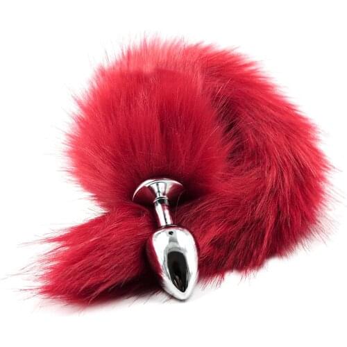 Adult Women Faux Fox Tail Anal Plug Stainless Steel Butt G-Spot Toys Sex Product Highly increase sexual emotion and stimulation