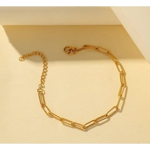 Fashion Frosted U Link Chain Bracelet Women Couple Creative Vintage Punk Twisted Unique Metal Hasp Bracelet Female Jewelry