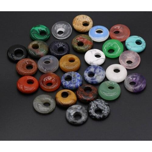 Natural semi-precious stones beads round big hole exquisite beads for jewelry making DIY necklace bracelet earrings accessories