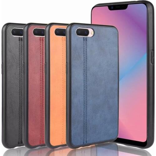 For OPPO A3S Case Hard PC PU Leather Hard Plastic Phone Case For OPPO A5 Case Back Cover