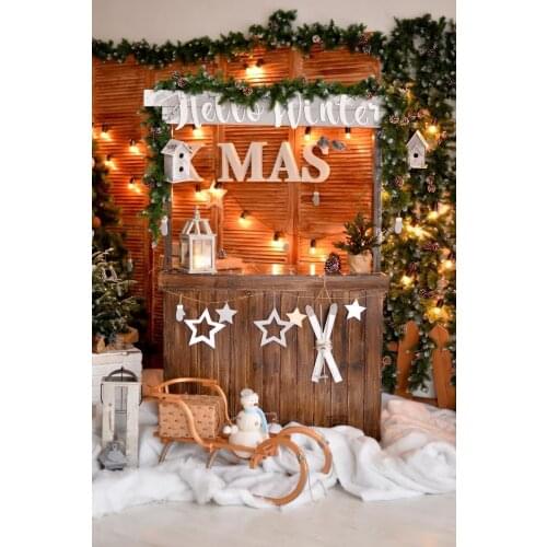 Photography Backgrounds Merry Christmas Tree Decorative Lights Backdrops For Photo Studio Photocall Photozone Decoration