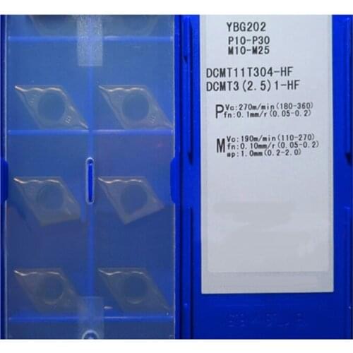 DCMT070202-HF DCMT070204-HF DCMT11T302-HF DCMT11T304-HF YBG202 for Steel and Stainless CNC Carbide Inserts Lathe Cutter Tool