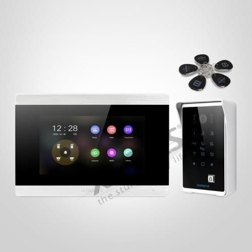 HOMSECUR 4 Wire Hands-free Video Door Entry Security Intercom RFID Card Access BC081HD+BM715HD-S