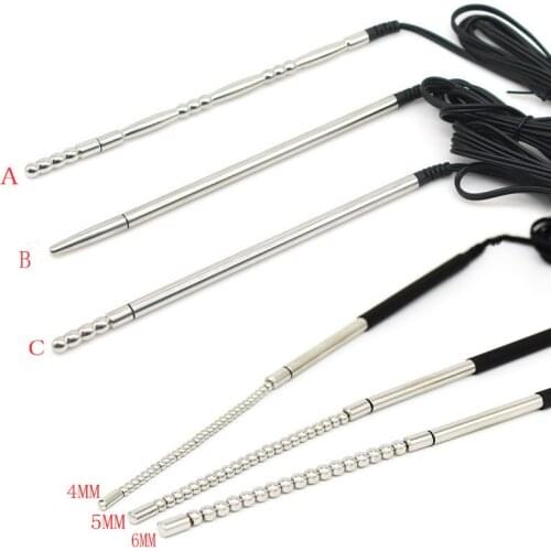 6 Style Electric Shock Accessories Urethral Catheter Penis Plug Horse Eye Electro Stimulation Urethral Sounding Dilator Sex Toy