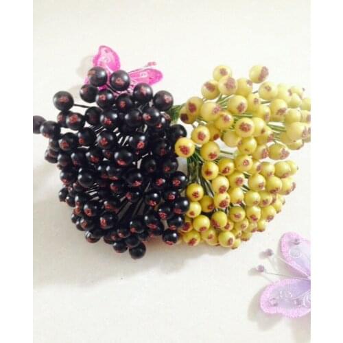 Artificial Crafts Flowers Mini Berry 8mm For Diy Wreath , Hair Decoration Material