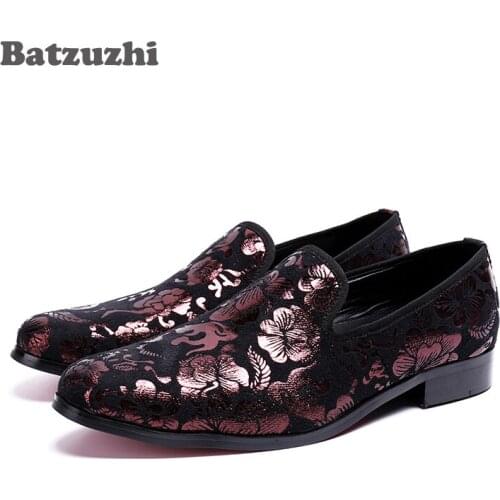 Handmade Leather Men Loafers Batzuzhi Brand 2018 Design Soft Leather Shoes Men Loafers Shoes Flats Genuine Leather Dress Shoes