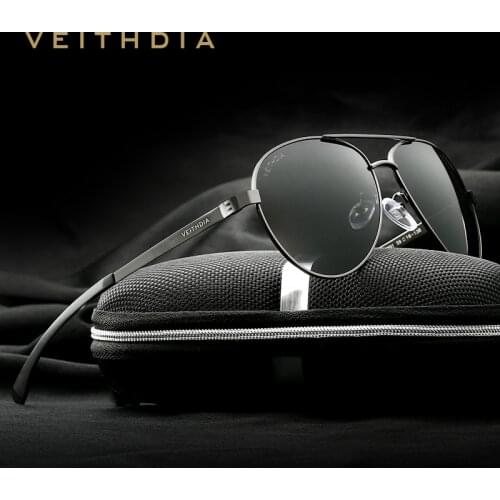 VEITHDIA Fashion Brand Designer Aluminum Magnesium Mens Sunglasses Polarzed Mirror lens Male Eyewear Sun Glasses For Men 3801