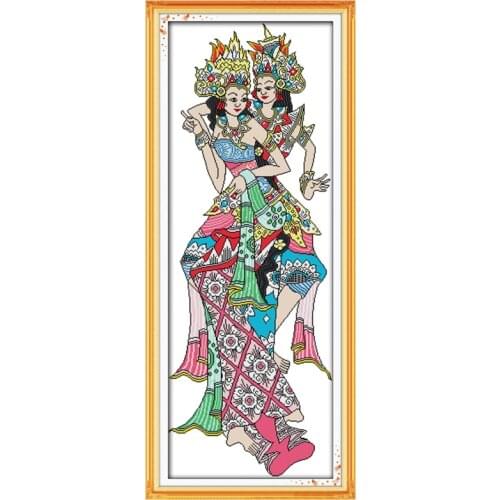 Indonesian dancing (1) cross stitch kit 14ct 11ct count print canvas stitching embroidery kits for audlt