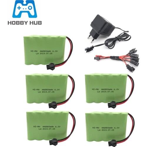 6V 2800mah NIMH NI-MH Battery Pack With Charger For RC Toy Car Boat GUN TANK Truck Trains RC Toy Model 6V Ni-MH Battery AA